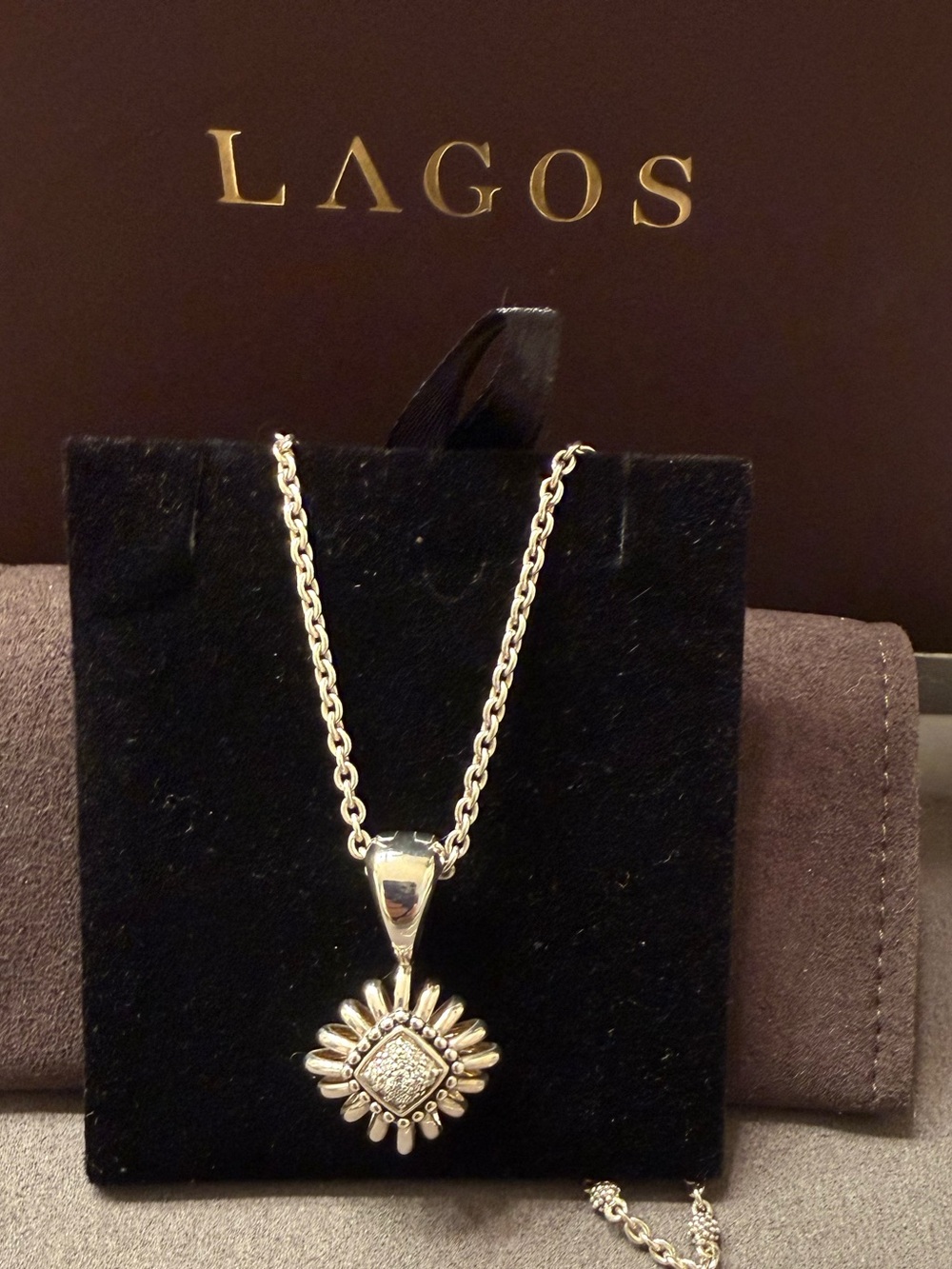 LAGOS Lagos Pret A Porter Sterling Silver Diamond Daisy Pendant